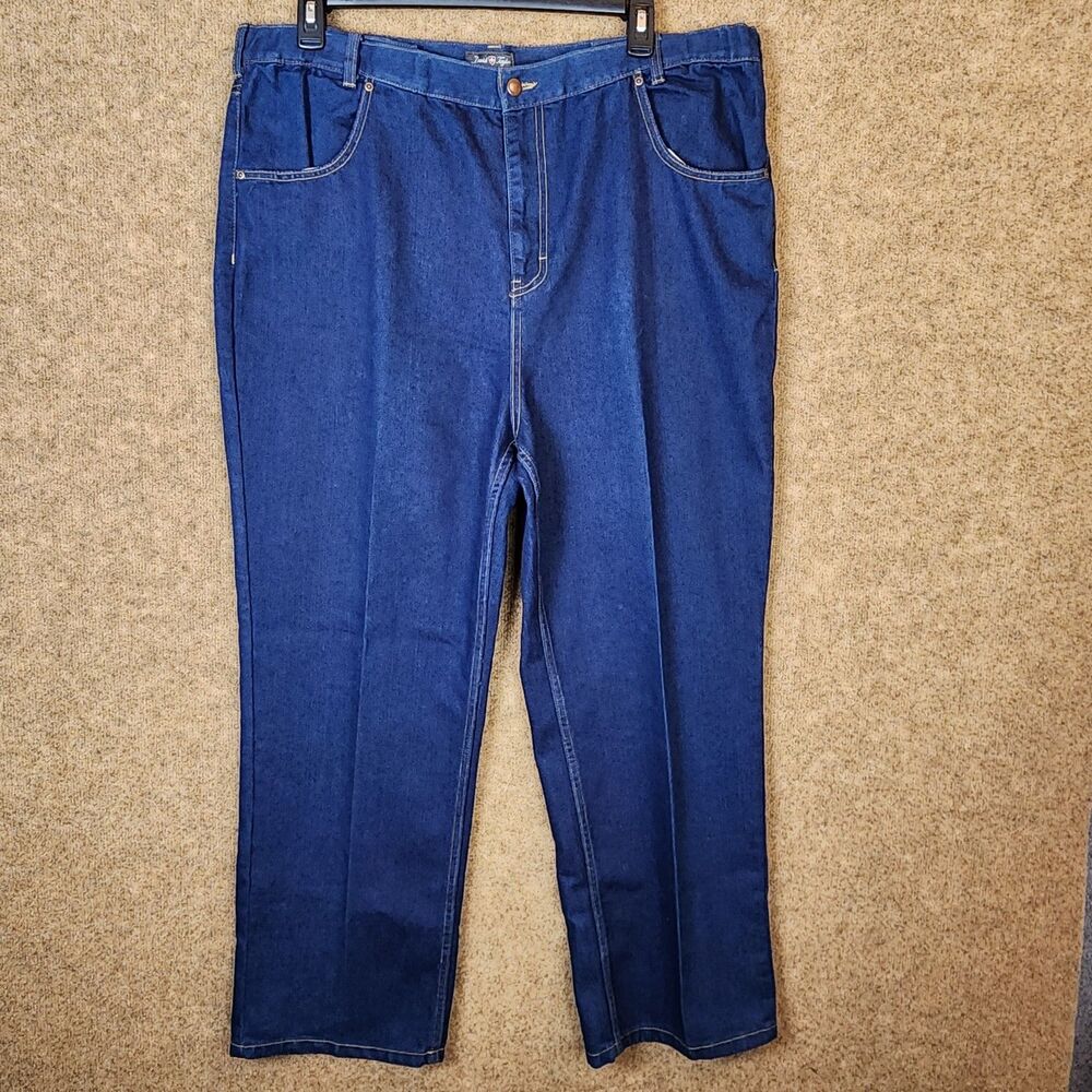 David Taylor Cut-Comfort Waist Fit Men Jeans Blue Straight Big & Tall 42x29 Blue